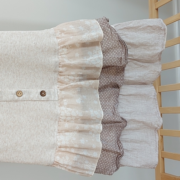 Beige Ruffle Short Dress Size S - Picture 3 of 6